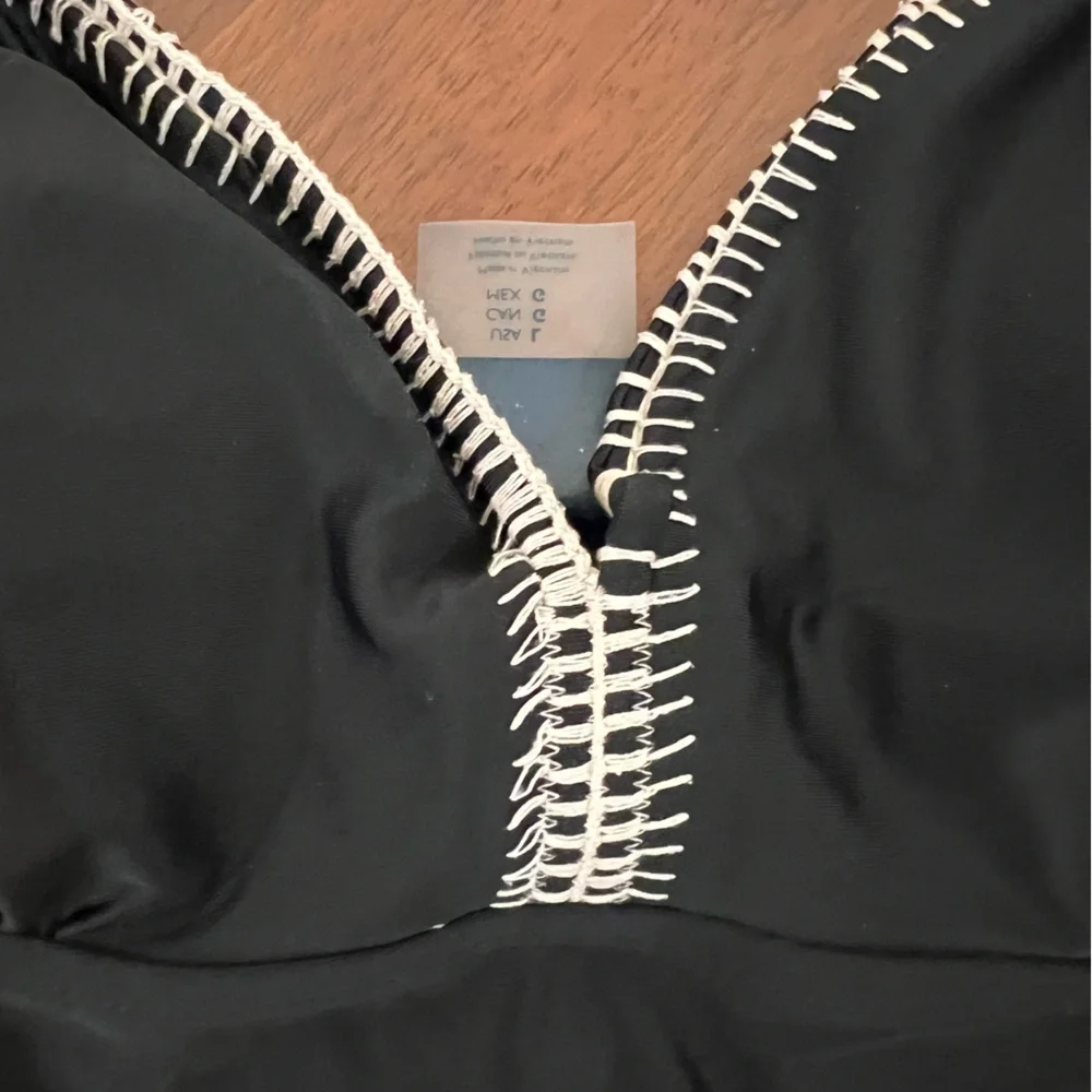 Black and Tan Tankini two piece swimsuit top Beach Bump by Motherhood Maternity